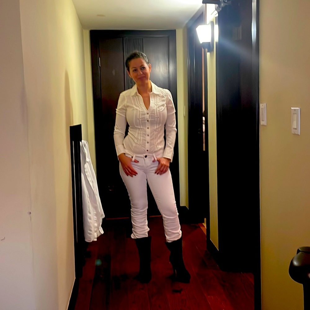 Robins jeans 28 straight leg, white